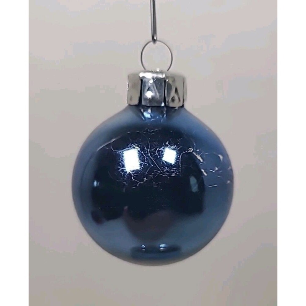 Vintage Solid Blue East Germany Glass Christmas Ornament 1940's